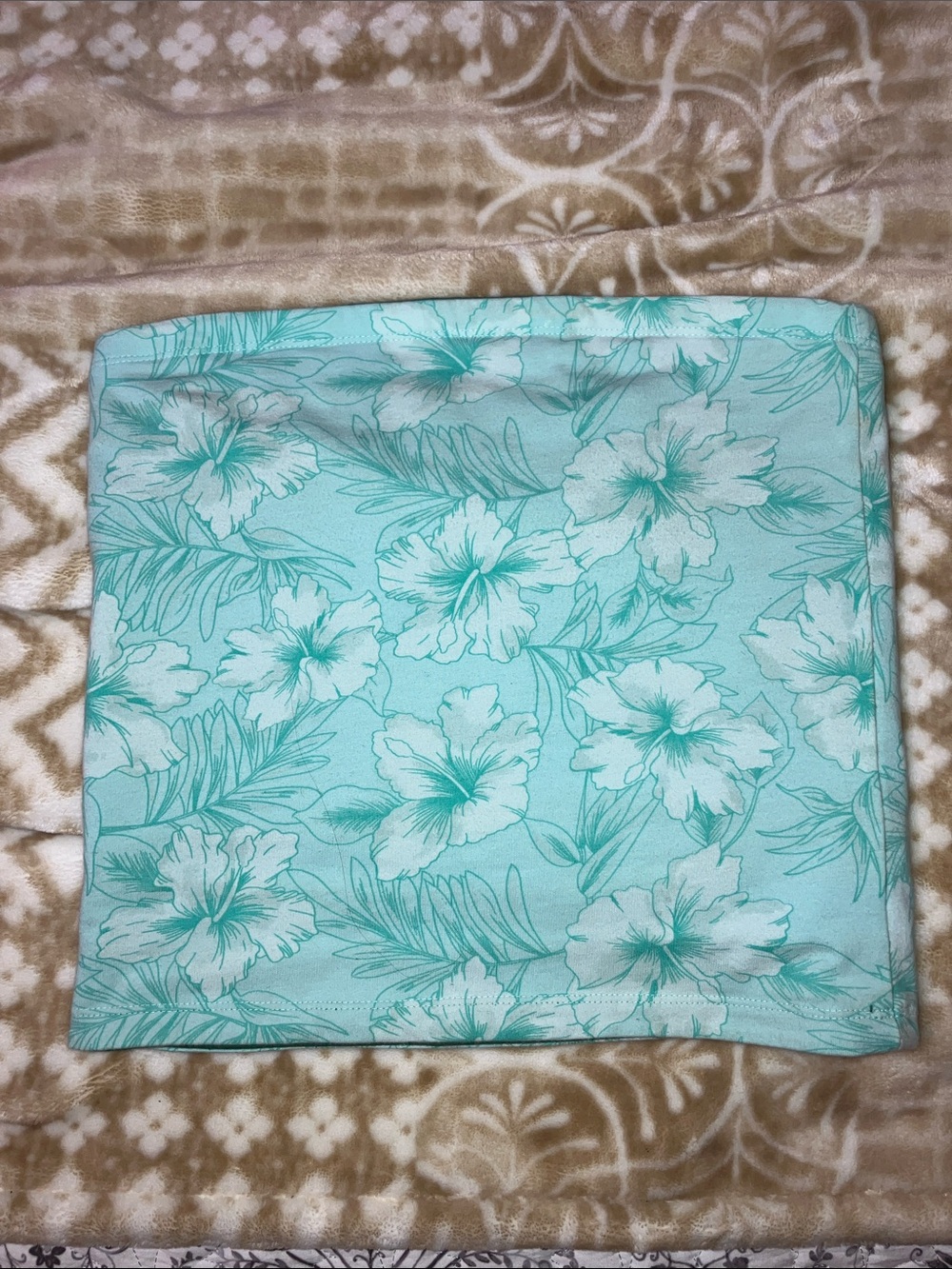 (FITS MORE LIKE SMALL TO MAYBE XS) Aqua Floral Tube Top